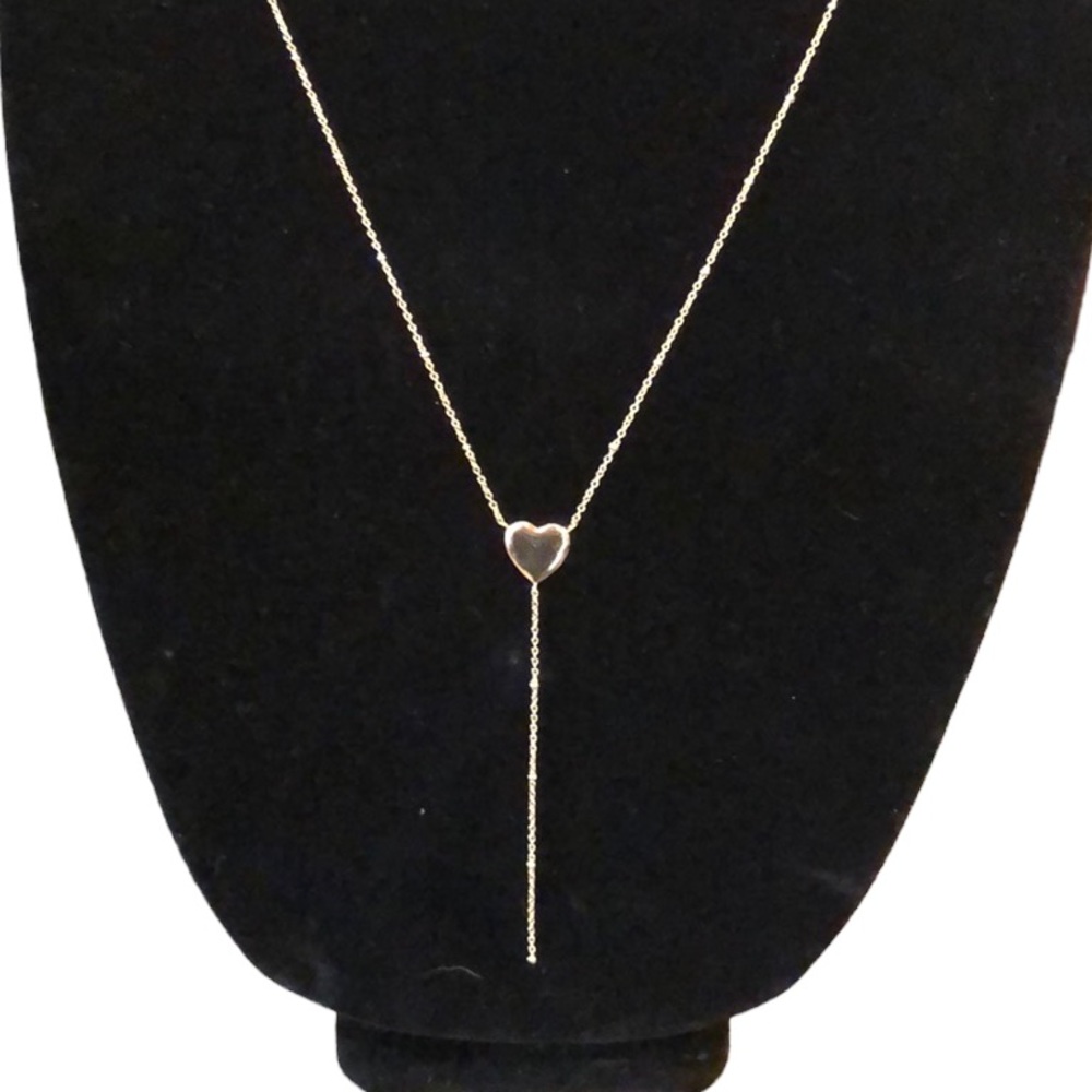 ISABELLA M. BOSTON LONG STERLING SILVER HEART PENDANT NECKLACE NEW IN BOX